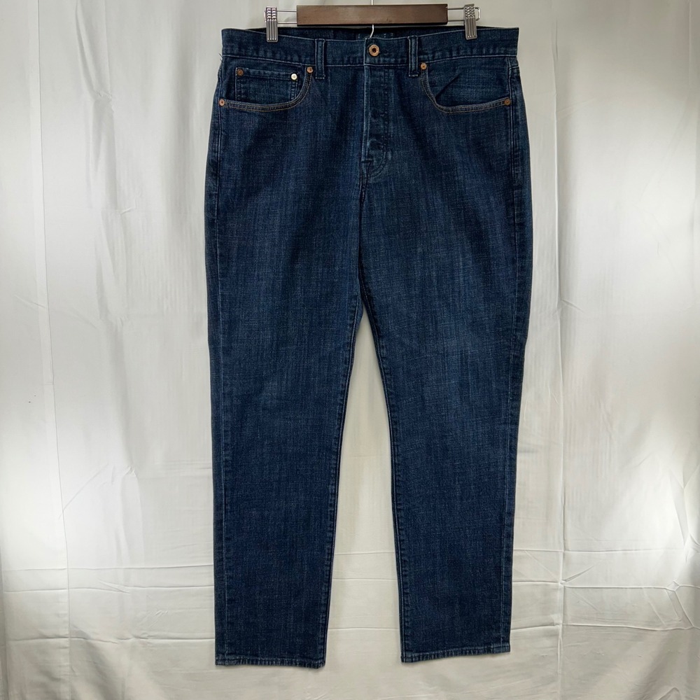 Lucky Brand 121 Heritage Slim Mens 36x32 Dark Indigo Button Fly Jeans